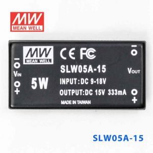 SLW05A-15  5W  9~18V 输入  15V  稳压单路输出明纬DC-DC转换模块电源