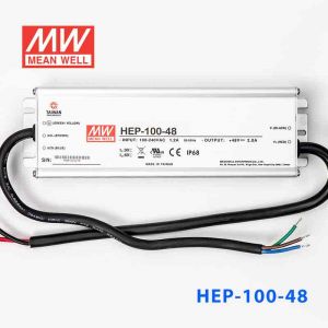 HEP-100-48 100W 48V 2A无风扇全密封IP68防护高效率明纬电源