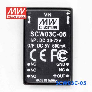 SCW03C-05  3W  36~72V  输入 5V  稳压单路输出明纬DC-DC转换模块电源