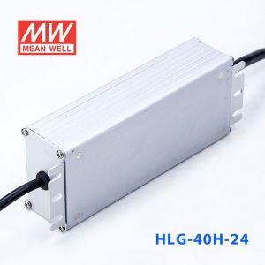 HLG-40H-24  40W  24V 1.67A  强耐环境恒压+恒流PFC高效铝壳IP67防水LED电源(引线接线) 