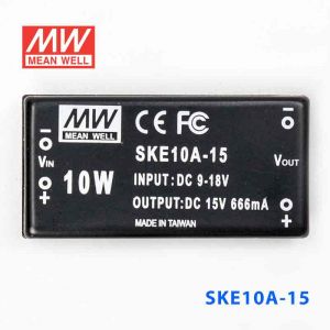 SKE10A-15  10W  9~18V  输入  15V  单路输出明纬DC-DC转换模块电源