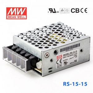 RS-15-15 15W 15V1A 单路输出明纬开关电源(G3系列-高性能内置有外壳) 