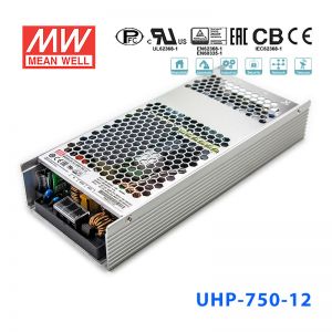 UHP-750-12  720W 12V 60A 明纬PFC高性能超薄电源