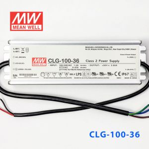 CLG-100-36    100W    36V   2.65A 恒压+可改恒流有PFC铝壳明纬IP67防水LED电源