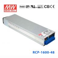 RCP-1600-48 1600W 48V 单组输出1U低外型机架安装前置式明纬电源