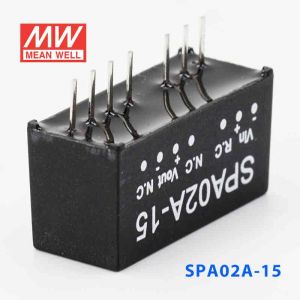 SPA02A-15  2W  9~18V  输入 15V  稳压单路输出明纬DC-DC转换模块电源