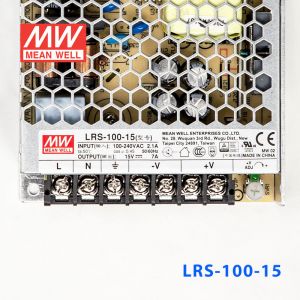 LRS-100-15 105W 15V7A单路输出超薄型低空载损耗明纬开关电源