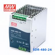 SDR-480-24 480W 24V20A 高效率高功率因素单路输出DIN导轨安装明纬开关电源