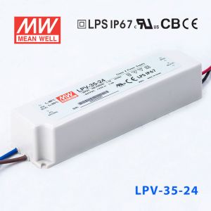 LPV-35-24    35W    24V   1.5A明纬牌恒压输出IP67防水塑壳LED照明电源