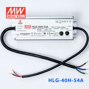 HLG-40H-54A  40W  54V 0.75A  强耐环境恒压+恒流PFC高效铝壳IP65防水LED电源(恒压恒流值可面板设定) 