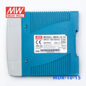 MDR-10-15 10W 15V 0.67A 单输出低空载损耗DIN导轨型明纬电源