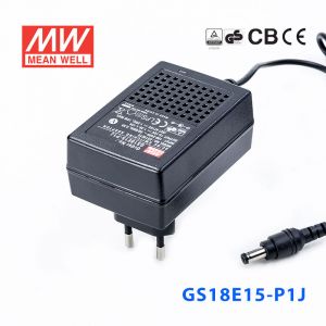 GS18E15-P1J 18W 15V1.2A 输出绿色能源明纬墙插电源适配器(欧式插头) 