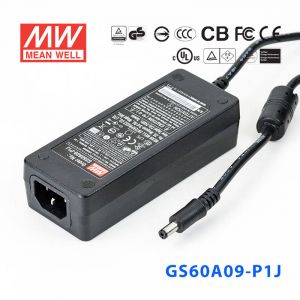 GS60A09-P1J 60W 9V6A 输出绿色能源明纬电源适配器(三线插口)