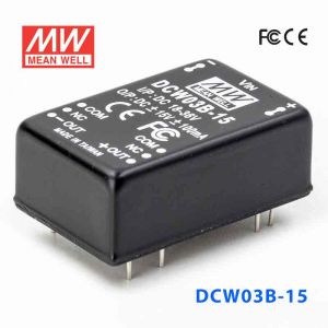 DCW03B-15  3W  18~36V  输入  ±15V  稳压双路输出明纬DC-DC转换模块电源