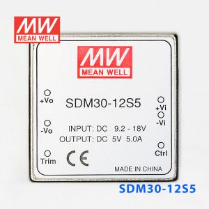 SDM30-12S5  30W  9~18V  输入  5V  稳压单路输出明纬DC-DC转换模块电源