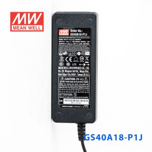 GS40A18-P1J 40W 18V2.22A 输出绿色能源明纬电源适配器(三线插口)