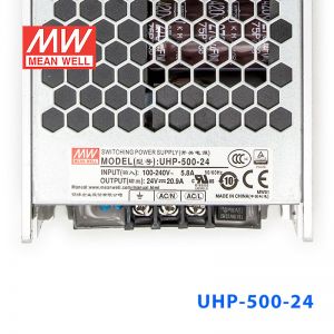 UHP-500R-5 400W 5V 80A 明纬PFC高性能超薄电源(冗余功能)