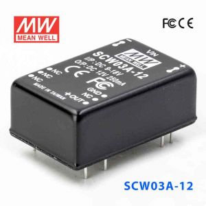 SCW03A-12 3W  9~18V  输入 12V 稳压单路输出明纬DC-DC转换模块电源