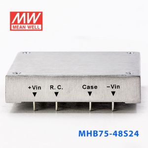 MHB75-48S24 75W 36~75V 输入 24V3.13A稳压单路输出明纬DC-DC转换模块电源 