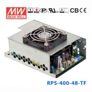 RPS-400-48-TF 400W 48V 8.4A    单路输出PFC微漏电流低空载损耗顶置风扇机壳型医用明纬开关电源