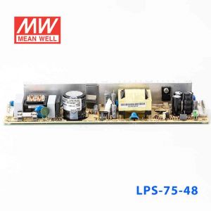 LPS-75-48  75W  48V 1.56A  单路输出无外壳窄条PCB板明纬开关电源