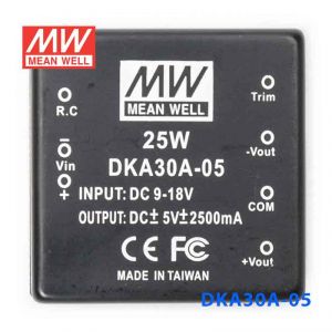 DKA30A-05  25W  9~18V 输入  ±5V  双路输出明纬DC-DC转换模块电源