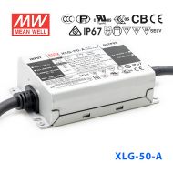 XLG-50-A台湾明纬50W1A恒功率防水电源22~54V电流可调型