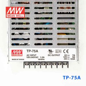 TP-75A  75W +5V 10A +124A  -5V 0.6A  三路输出带PFC明纬开关电源