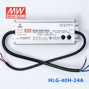 HLG-40H-24A  40W  24V 1.67A  强耐环境恒压+恒流PFC高效铝壳IP65防水LED电源(恒压恒流值可面板设定) 