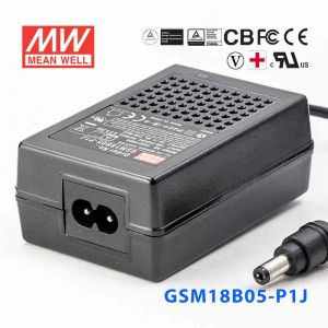 GSM18B05-P1J 18W 5V3A输出明纬高能效医疗型IEC320-C8插口电源适配器