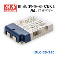 IDLC-25A-350 25W 49~70V 350mA 恒流输出无频闪二合一调光明纬LED开关电源