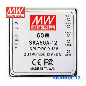 SKA60A-12  60W  9~18V  输入 12V 5A 明纬单路稳压输出DC-DC转换电源