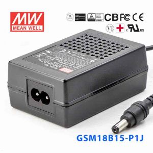 GSM18B15-P1J 18W 15V1.2A输出明纬高能效医疗型IEC320-C8插口电源适配器