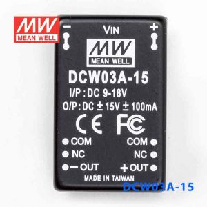 DCW03A-15  3W  9~18V  输入 ±15V  稳压双路输出明纬DC-DC转换模块电源