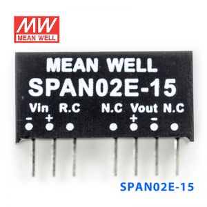 SPAN02E-15 2W 4.5~9V 转 15V 134mA非稳压单路输出DC-DC模块电源