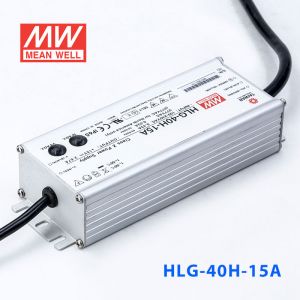 HLG-40H-15A  40W  15V 2.67A  强耐环境恒压+恒流PFC高效铝壳IP65防水LED电源(恒压恒流值可面板设定) 