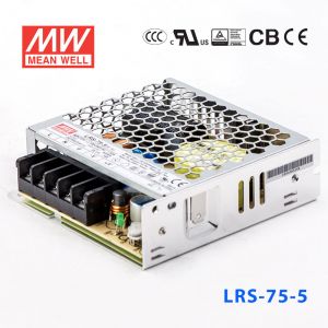 LRS-75-5 70W 5V14A单路输出超薄型低空载损耗明纬开关电源