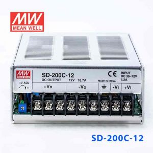 SD-200C-12  200W  36~72V 输入 12V 16.7A  输出有外壳明纬DC-DC转换电源