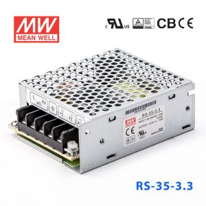 RS-35-3.3 35W 3.3V7A 单路输出明纬开关电源(G3系列-高性能内置有外壳) 