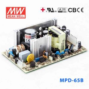 MPD-65B  65W +5V 6A +24V 2.6A  双路输出微漏电医用无外壳明纬开关电源