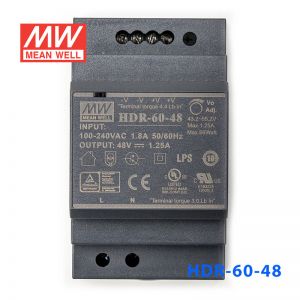 HDR-60-48  60W 48V 1.25A  单路输出明纬超薄型导轨安装电源 