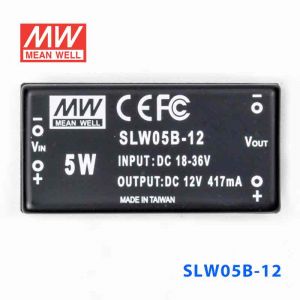 SLW05B-12  5W  18~36V  输入 12V  稳压单路输出明纬DC-DC转换模块电源