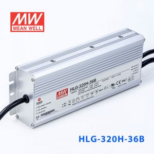 HLG-320H-36B  320W  36V 8.9A  强耐环境恒压+恒流PFC高效铝壳IP67防水LED电源(控制线三合一调光) 