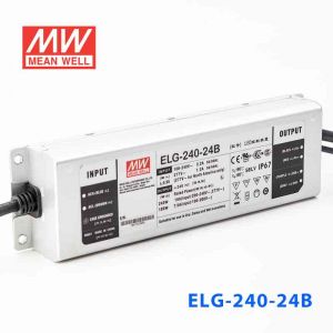 ELG-240-24B 240W 24V 10A    B型(0～10V/PWM/电阻调光)/铝壳IP67/100～305Vac输入)明纬PFC防水LED电源