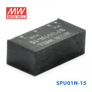 SPU01N-15 1W 24V 转 15V 非稳压单路输出明纬DC-DC转换模块电源