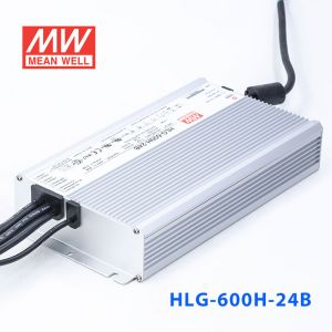 HLG-600H-24B  600W  24V 25A  强耐环境恒压+恒流PFC高效铝壳IP67防水LED电源(控制线三合一调光)