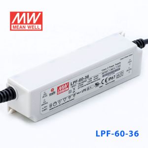 LPF-60-36  60W  36V 1.67A  恒压+恒流有PFC高效率塑壳IP67防水LED电源