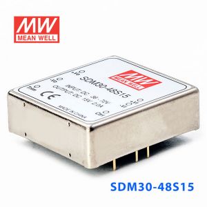 SDM30-48S15  30W  36~72V  输入  15V  稳压单路输出明纬DC-DC转换模块电源