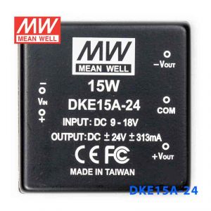 DKE15A-24  15W  9~18V 输入  ±24V  双路输出明纬DC-DC转换模块电源