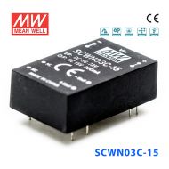 SCWN03C-15 3W 36～72V 转 15V 0.2A 非稳压单路输出DC-DC模块电源